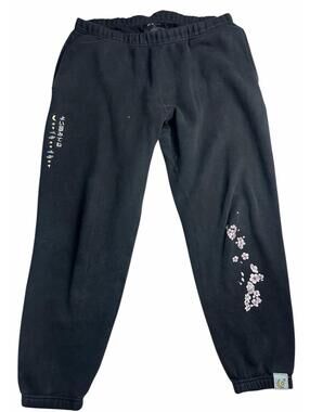 🌙✨🖤 META Kawaii Cherry Blossom Joggers Black Sweatpants XL USA 🖤✨🌙